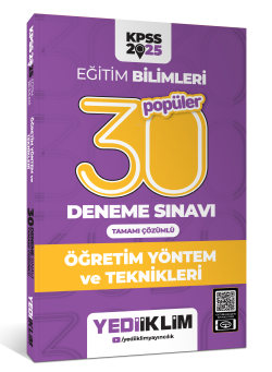 2025 KPSS Eğitim Bilimleri 30 Popüler Öğretim Yöntem ve Teknikleri Tamamı Çözümlü Deneme Sınavı