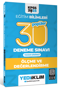 2025 KPSS Eğitim Bilimleri 30 Popüler Ölçme ve Değerlendirme Tamamı Çözümlü Deneme Sınavı