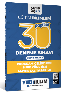 2025 KPSS Eğitim Bilimleri 30 Popüler Program Geliştirme- Sınıf Yönetimi- Materyal Tasarımı Tamamı Çözümlü