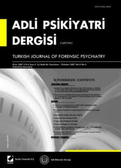 Adli Psikiyatri Dergisi – Cilt:4 Sayı:3 Eylül 2007