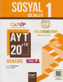 Çap Yayınları AYT Sosyal Bilimler 1 20 X 16 Up Deneme