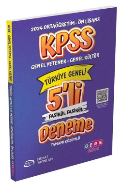 Ders Koçu 2024 KPSS Lise Ortaöğretim Ön Lisans Fasikül 5 Deneme Çözümlü Ders Koçu Yayınları