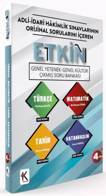 Etkin Genel Kültür Genel Yetenek Çıkmış Soru Bankası;Adli İdari Hakimlik Sınavlarının Orjinal Sorularını İçeren