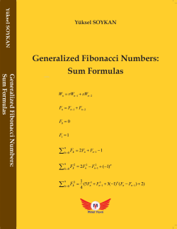 Generalized Fibonacci Numbers Sum Formulas - Yüksel Soykan | Yeni ve İ