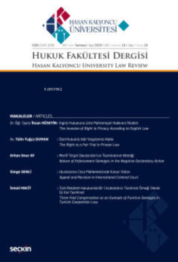 Hasan Kalyoncu Üniversitesi Hukuk Fakültesi Dergisi Sayı:20  Temmuz 2020