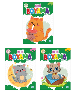 Kedi Boyama Seti (3 Kitap Takım)