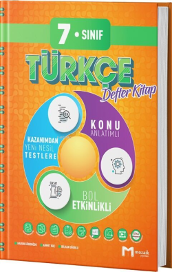 Mozaik Yayınları 7. Sınıf Türkçe Defter Kitap