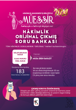 Müessir Adli-İdari Hâkimlik Çıkmış Soru Bankası Milletler Arası Hukuk