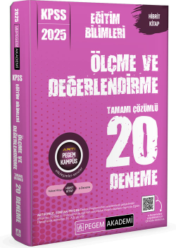 Pegem 2025 KPSS Eğitim Bilimleri Ölçme ve Değerlendirme Tamamı Çözümlü 20 Deneme