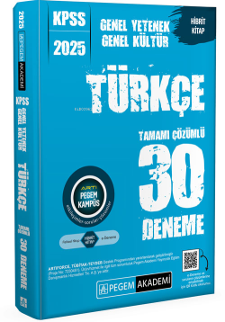 Pegem 2025 KPSS Genel Yetenek Genel Kültür Türkçe Tamamı Çözümlü 30 Deneme