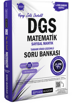 Pegem Akademi 2025 DGS Matematik Sayısal Mantık Tamamı Video Çözümlü Soru Bankası