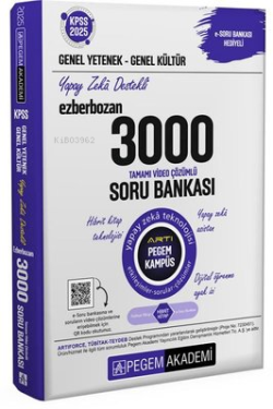 Pegem Akademi 2025 KPSS Genel Yetenek Genel Kültür Ezberbozan 3000 Tamamı Çözümlü Soru Bankası