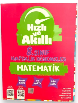 Tammat Yayıncılık Hızlı ve Akıllı 8.Sınıf Matematik Haftalık Denemeler