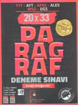 TYT AYT KPSS ALES MSÜ DGS Paragraf 20 x 33 Deneme Sınavı