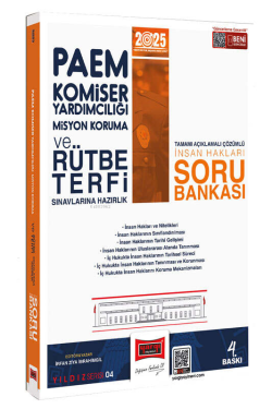 Yargı Yayınları 2025 PAEM Komiser Yardımcılığı Misyon Koruma ve Rütbe Terfi Sınavlarına Hazırlık İnsan Hakları Soru Bankası