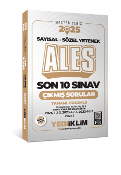 Yediiklim Yayınları 2025 ALES Master Serisi Sayısal - Sözel Yetenek Tamamı Çözümlü Son 10 Sınav Çıkmış Sorular