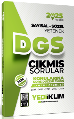 Yediiklim Yayınları 2025 DGS Sayısal-Sözel Yetenek Tamamı Çözümlü Konularına Göre Çıkmış Sorular