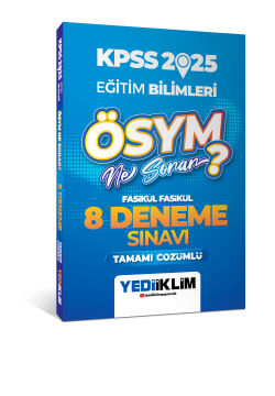 Yediiklim Yayınları 2025 KPSS Eğitim Bilimleri ÖSYM Ne Sorar Tamamı Çözümlü 8 Fasikül Deneme Sınavı