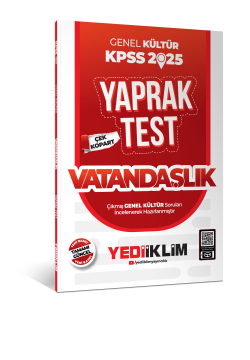 Yediiklim Yayınları 2025 KPSS Genel Kültür Vatandaşlık Çek Kopart Yaprak Test