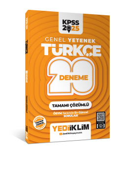 Yediiklim Yayınları 2025 KPSS Genel Yetenek Türkçe Tamamı Çözümlü 20 Deneme