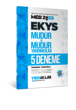 Yediiklim Yayınları 2025 MEB EKYS Müdür ve Müdür Yardımcılığı Tamamı Çözümlü 5 Deneme