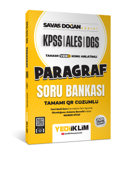 Yediiklim Yayınları KPSS ALES DGS Savaş Doğan Serisi Paragraf Tamamı Video Konu Anlatımlı ve Tamamı QR Çözümlü Soru Bankası