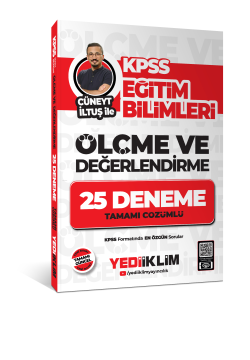 Yediiklim Yayınları KPSS Eğitim Bilimleri Ölçme ve Değerlendirme Cüneyt İltuş ile Tamamı Çözümlü 25 Deneme