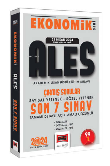 2024 ALES Ekonomik Seri Çıkmış Sorular Tamamı Çözümlü Son 7 Sınav;(21 