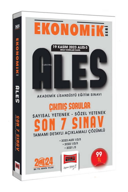 2024 ALES Ekonomik Seri Çıkmış Sorular Tamamı Çözümlü Son 7 Sınav - Ko