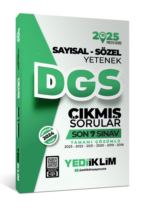 2025 DGS Sayısal Sözel Yetenek Tamamı Çözümlü Son 7 Sınav Çıkmış Sorul