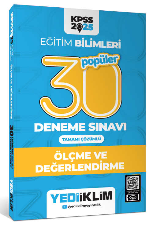 2025 KPSS Eğitim Bilimleri 30 Popüler Ölçme ve Değerlendirme Tamamı Çö