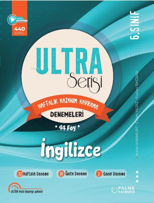 6.Sınıf Ultra Serisi İngilizce Denemeleri 44 Föy - Ayhan Karakurt | Ye