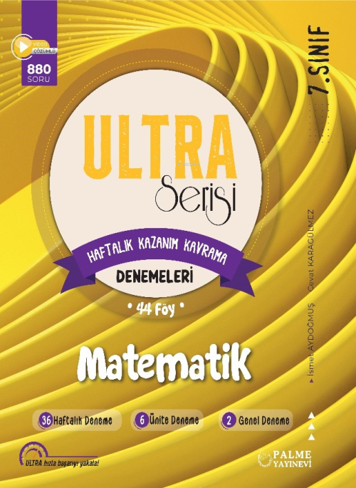 7.Sınıf Ultra Serisi Matematik Denemeleri 44 Föy - İsmet Aydoğmuş | Ye