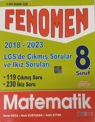 8. Sınıf LGS Matematik Çıkmış ve İkiz Sorular 2018-2023 - Soner Koca |