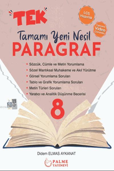 8.Sınıf Tek Paragraf Tamamı Yeni Nesil Soru Kitabı - Didem Elmas Aykan