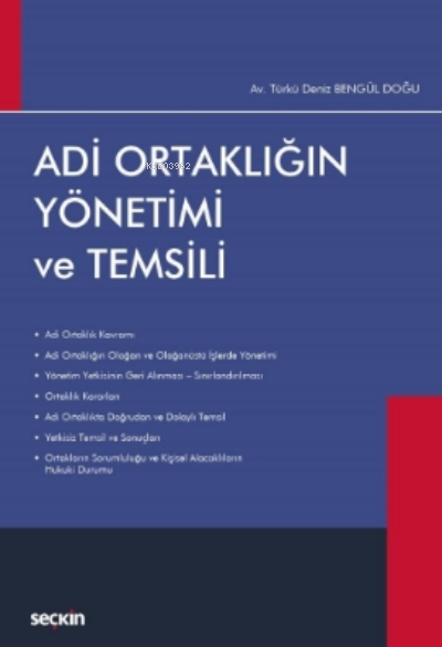 Adi Ortaklığın Yönetimi ve Temsili - Türkü Deniz Bengül Doğu | Yeni ve