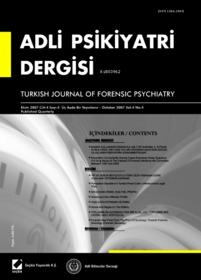 Adli Psikiyatri Dergisi – Cilt:4 Sayı:3 Eylül 2007 - Hamit İ. Hancı | 