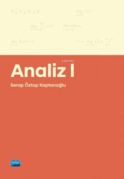 Analiz I - Serap Öztop Kaptanoğlu | Yeni ve İkinci El Ucuz Kitabın Adr