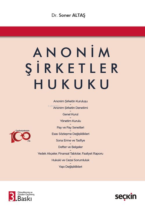 Anonim Şirketler Hukuku - Soner Altaş | Yeni ve İkinci El Ucuz Kitabın