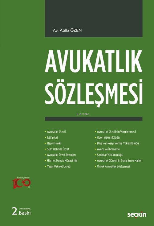 Avukatlık Sözleşmesi - Atilla Özen | Yeni ve İkinci El Ucuz Kitabın Ad