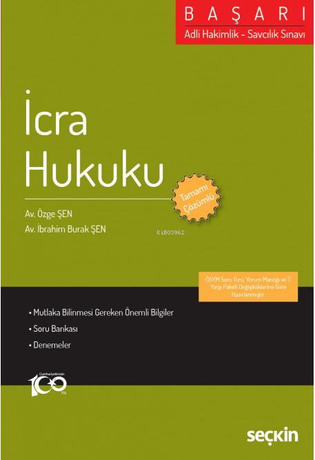 Başarı İcra Hukuku - Özge Şen | Yeni ve İkinci El Ucuz Kitabın Adresi