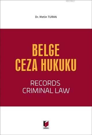 Belge Ceza Hukuku - Derya Metin Turan | Yeni ve İkinci El Ucuz Kitabın