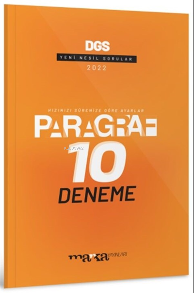 DGS Paragraf Yeni Nesil 10 Deneme Marka Yayınları - Kolektif | Yeni ve