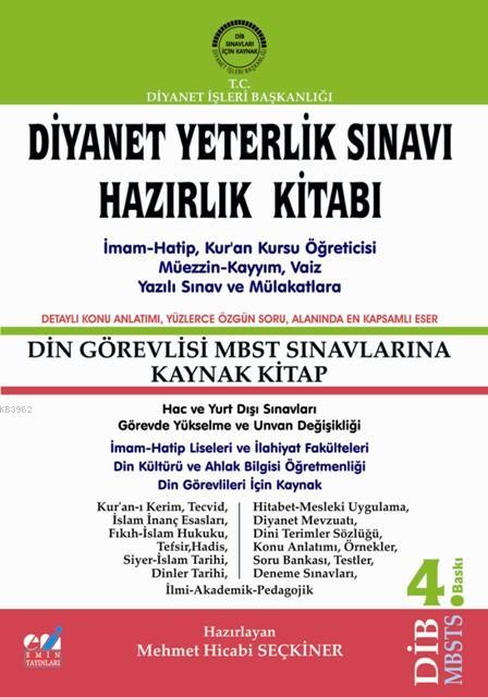 DİYANET YETERLİK SINAVI HAZIRLIK KİTABI MBSTS - | Yeni ve İkinci El Uc