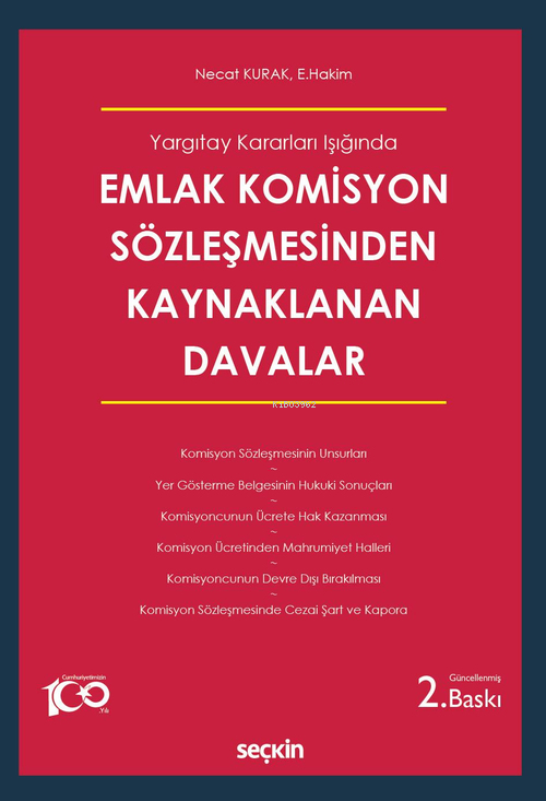 Emlak Komisyon Sözleşmesinden Kaynaklanan Davalar - Necat Kurak | Yeni