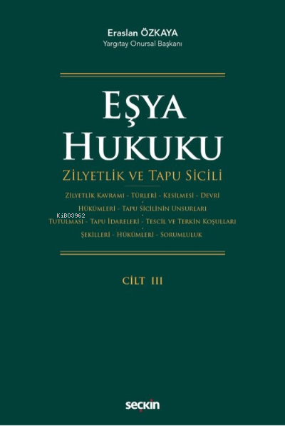 Eşya Hukuku (5 Cilt ) - Eraslan Özkaya | Yeni ve İkinci El Ucuz Kitabı