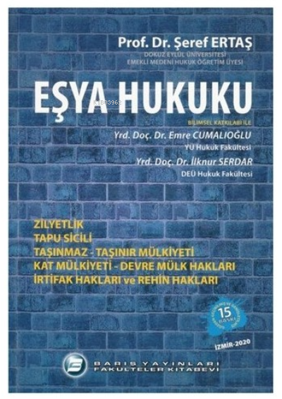 Eşya Hukuku - Şeref Ertaş | Yeni ve İkinci El Ucuz Kitabın Adresi