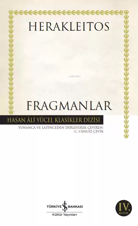 Fragmanlar - Herakleitos | Yeni ve İkinci El Ucuz Kitabın Adresi