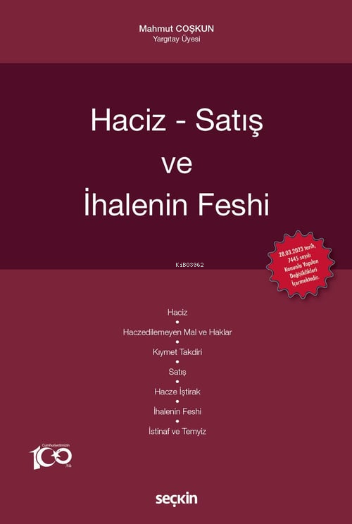 Haciz – Satış ve İhalenin Feshi - Mahmut Coşkun | Yeni ve İkinci El Uc