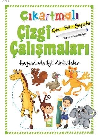 Hayvanlarla İlgili Aktiviteler - Çıkartmalı Çizgi Çalışmaları - Kolekt